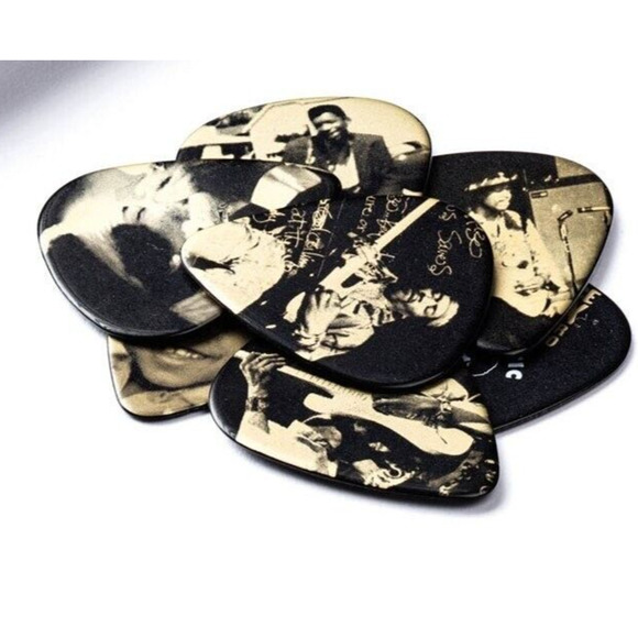Dunlop Guitar Picks Jimi Hendrix West Coast SEATTLE Boy Pick Tin 12 Picks - Picture 2 of 3